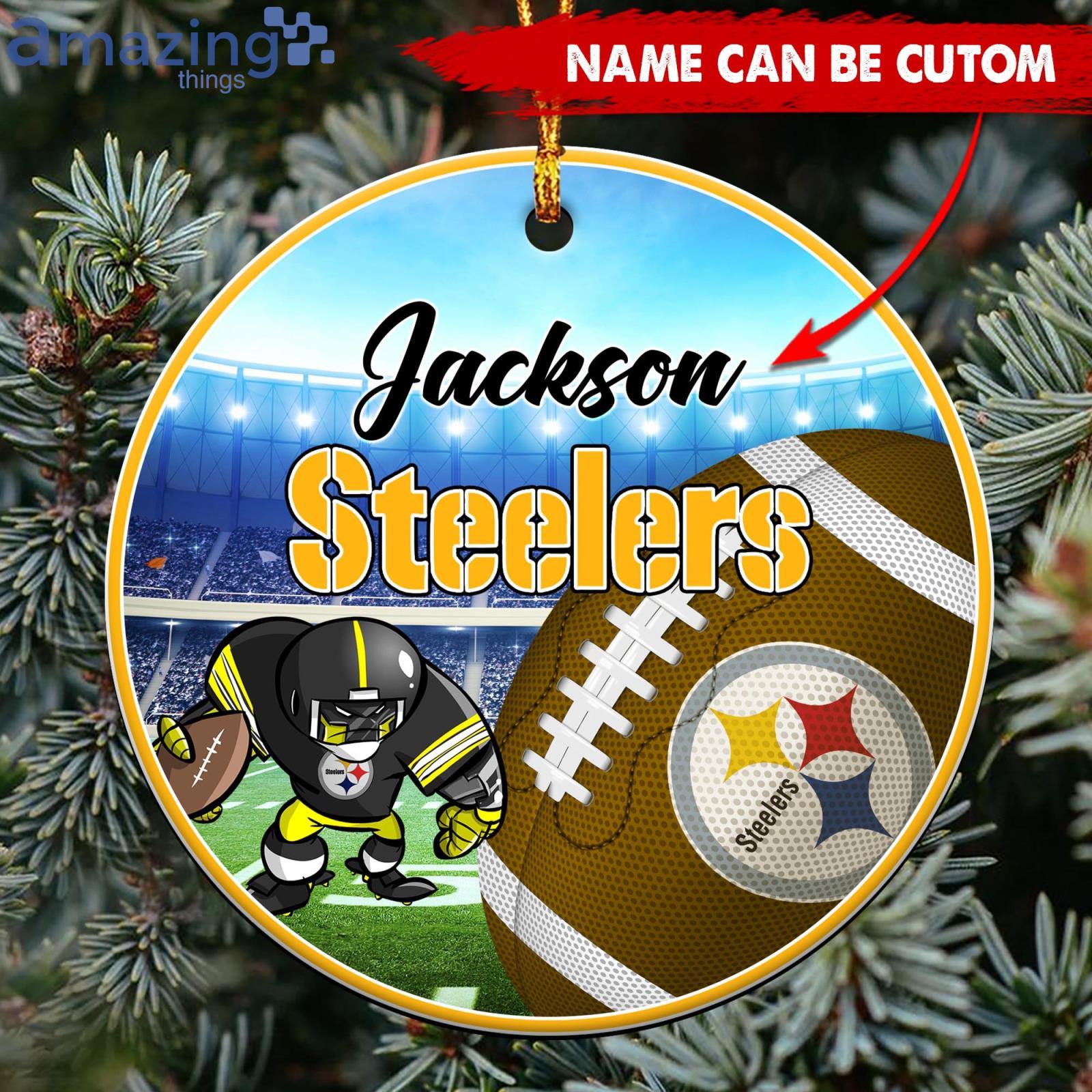 Pittsburgh Steelers NFL Cute Gnome Christmas Ornament Custom Name