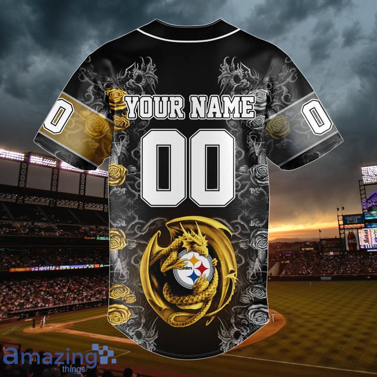 Pittsburgh Steelers Custom Name Baseball Jersey NFL Shirt Best Gift For Fans