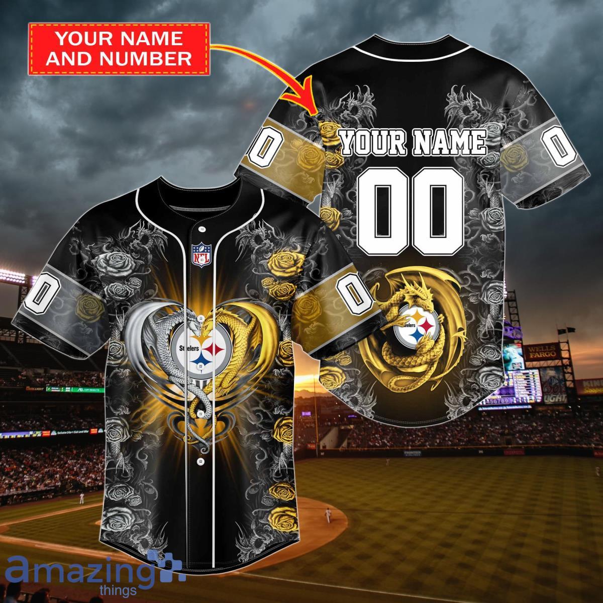 Pittsburgh Steelers Custom Name Baseball Jersey NFL Shirt Best Gift For Fans