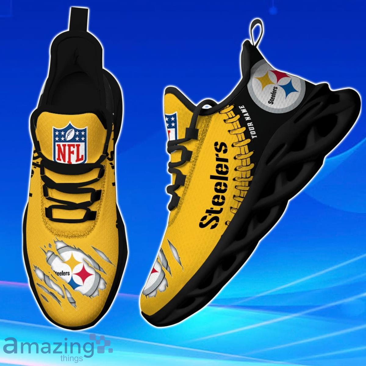 Pittsburgh Steelers Personalized Name NFL Ultra Sneakers Max Soul Shoes -  Freedomdesign