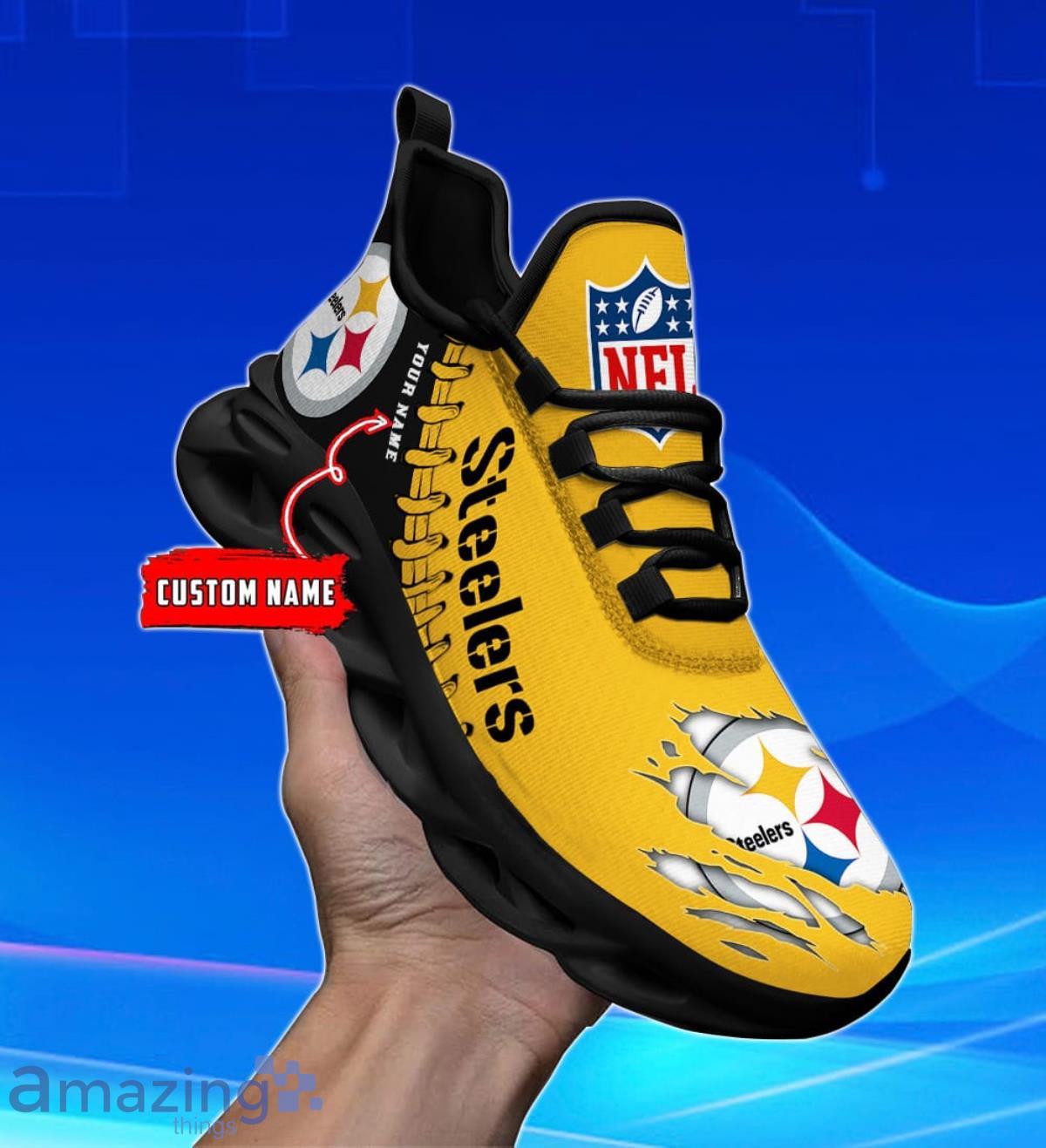 Custom Name NFL Pittsburgh Steelers Style Logo Caro Max Soul Shoes Gift For  Men Women - Freedomdesign