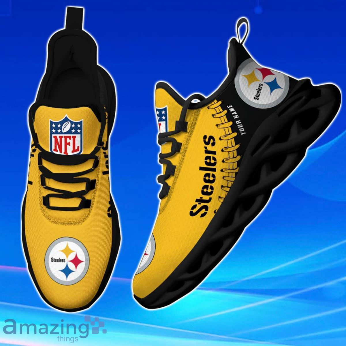 Pittsburgh Steelers Personalized Name NFL Max Soul Shoes Men And Women For  Fans