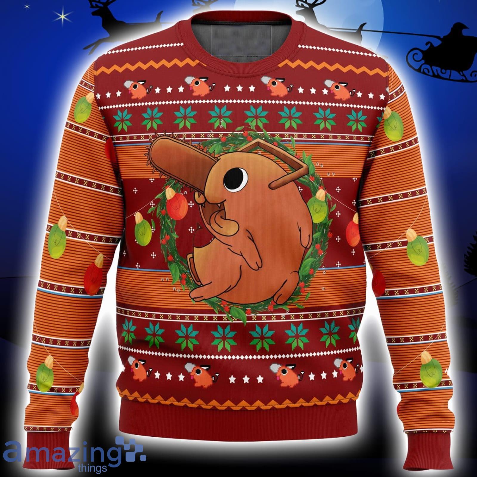 Pochita Chainsaw Man Xmas Ugly Christmas Sweater Christmas Gift For Men And Women Product Photo 1