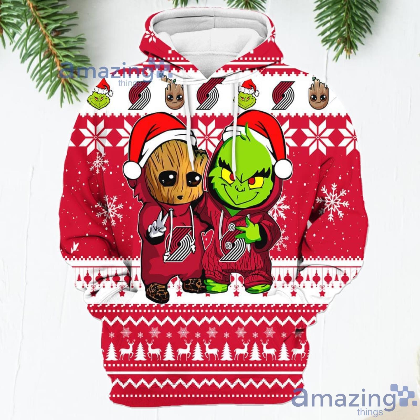 Red Sox Womens Apparel 3D Baby Groot Grinch Christmas Boston Red