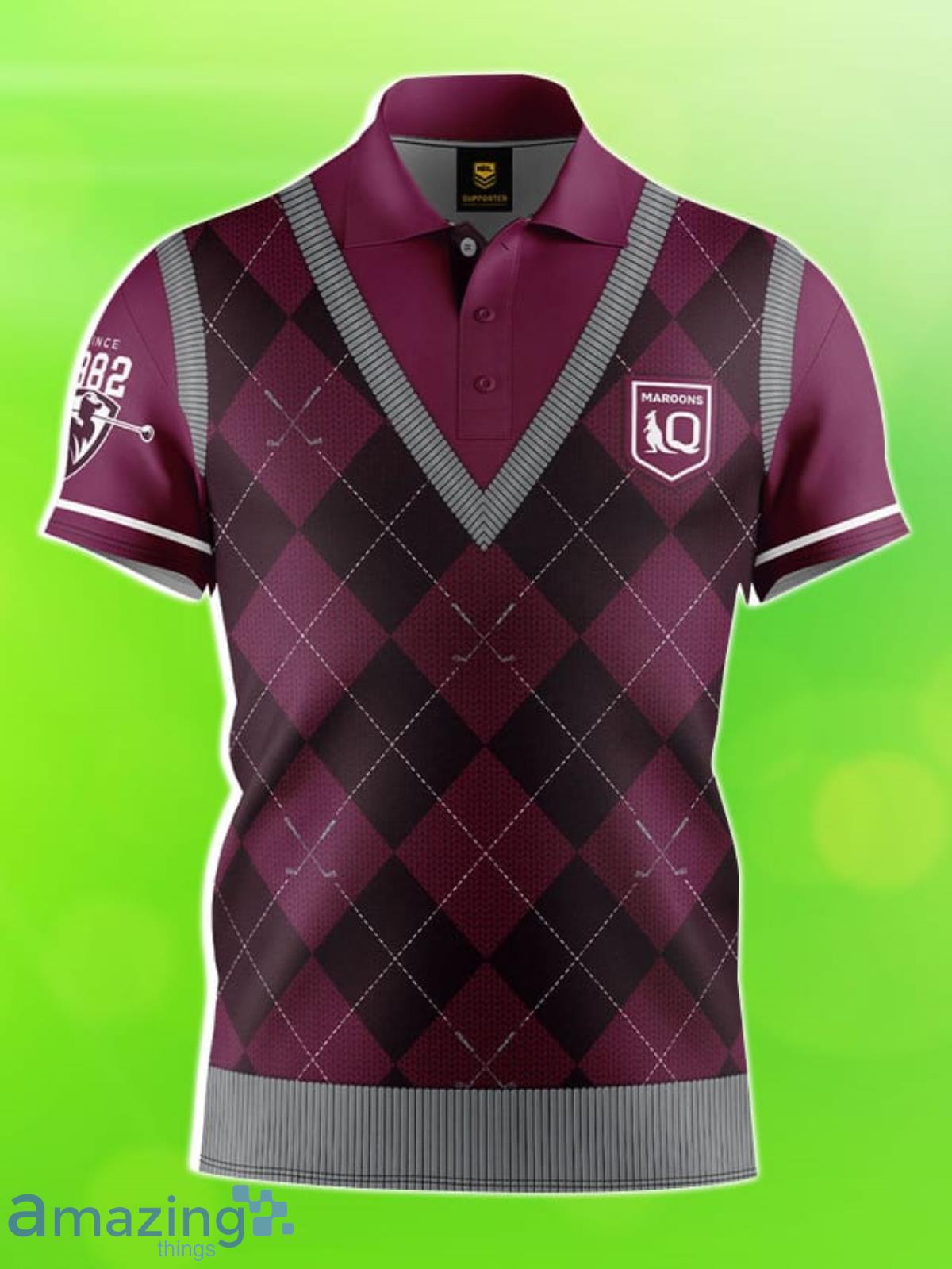 QLD Maroons NRL Fairway Golf Polo Shirt Best Gift Men And Women For Fans Product Photo 1