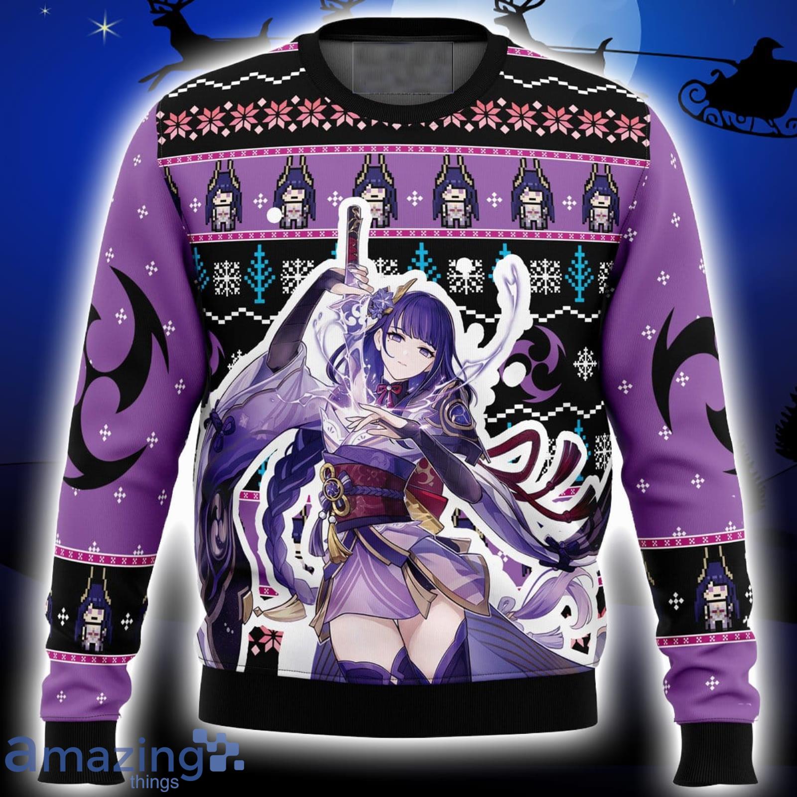 Raiden Genshin Impact Xmas Ugly Christmas Sweater Christmas Gift For Men And Women Product Photo 1