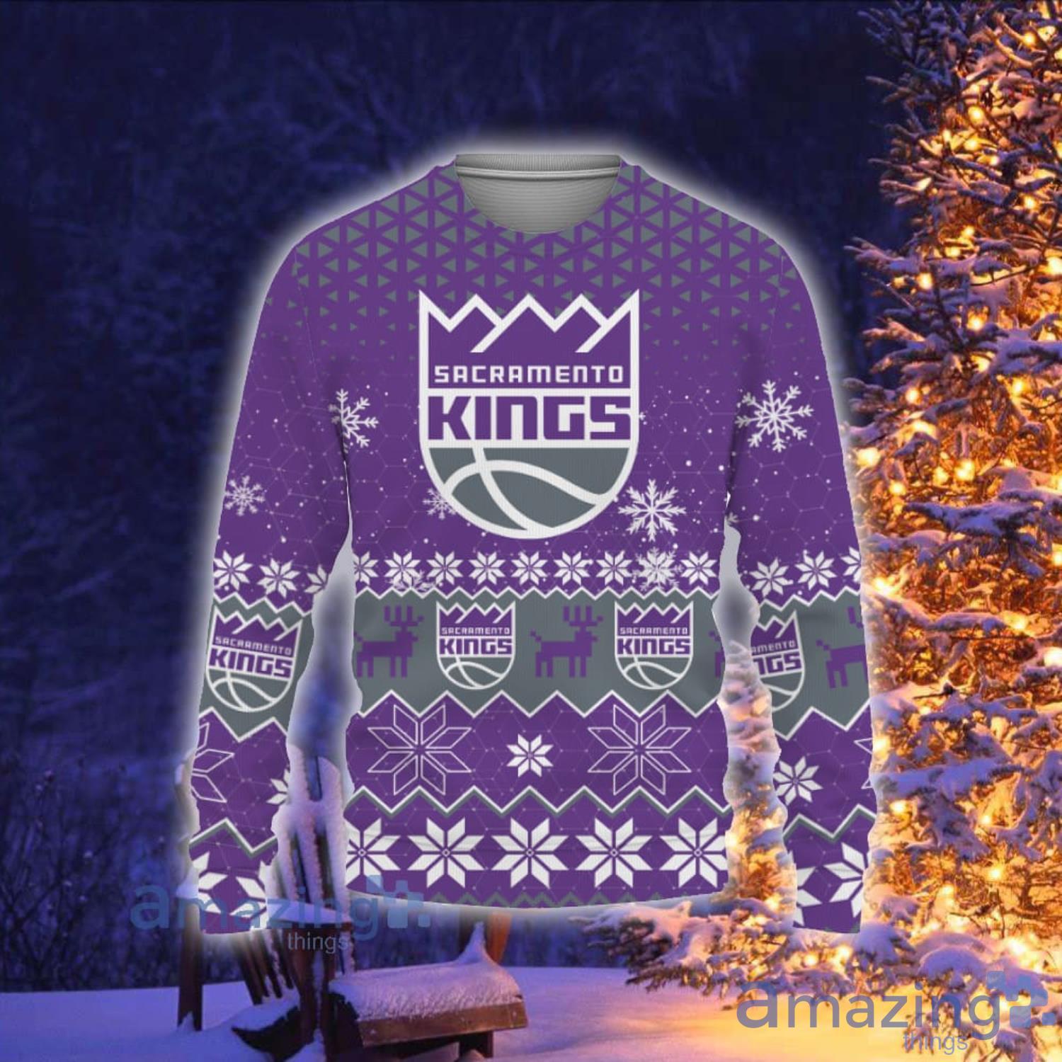 Sacramento Kings NBA Basketball Knit Pattern Ugly Christmas