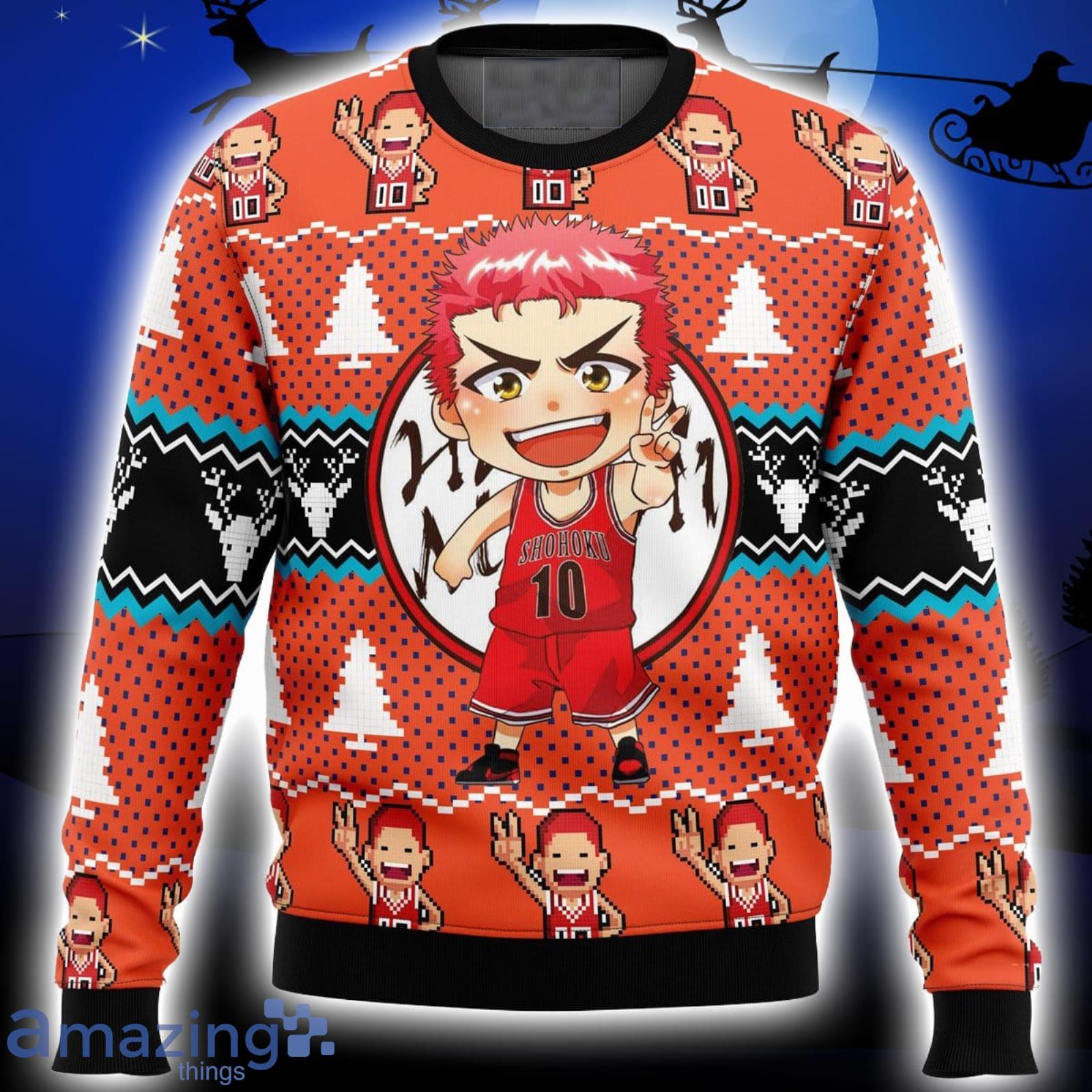 Sakuragi Hanamichi Slam Dunk Xmas Ugly Christmas Sweater Christmas Gift For Men And Women Product Photo 1