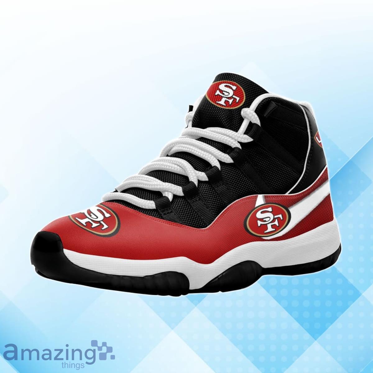 San Francisco 49ers Air Jordan 11 Sneakers Impressive Gift For Men And Women Fans image San Francisco 49ers Air Jordan 11 Sneakers Impressive Gift For Men And Women Fans Product Photo 4