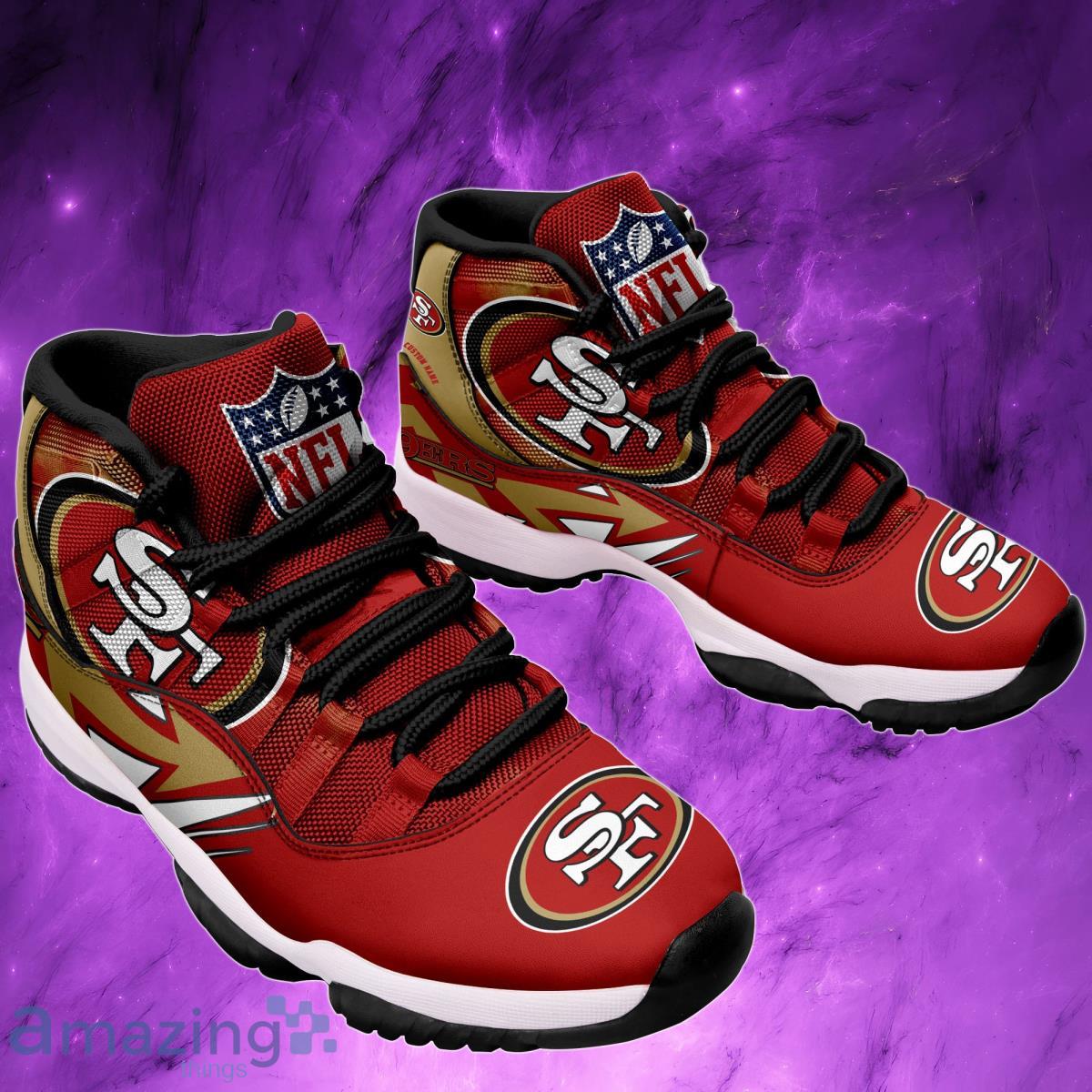 San Francisco 49ers Custom Name Air Jordan 11 Sneaker Shoes For Sport Fans  - Banantees
