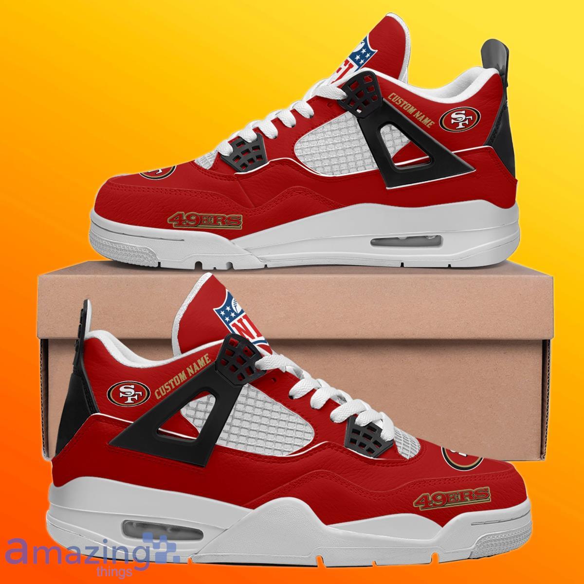 San Francisco 49ers Team Personalized Air Jordan 4 Sneaker - The