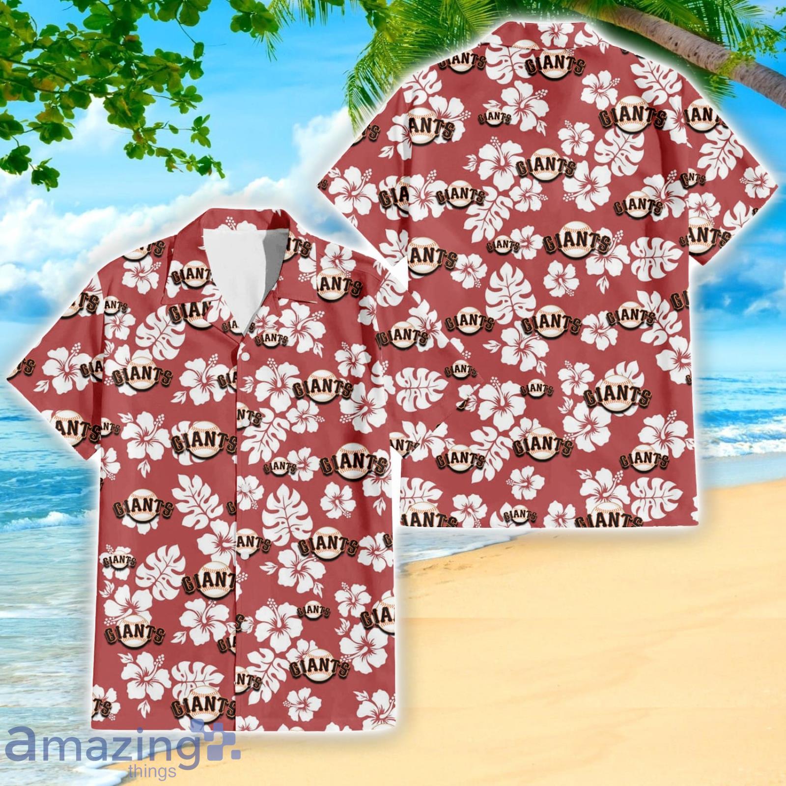 San Francisco Giants Sport Fans Hibiscus All Over Print 3D Hawaiian Shirt image San Francisco Giants Sport Fans Hibiscus All Over Print 3D Hawaiian Shirt Product Photo 2