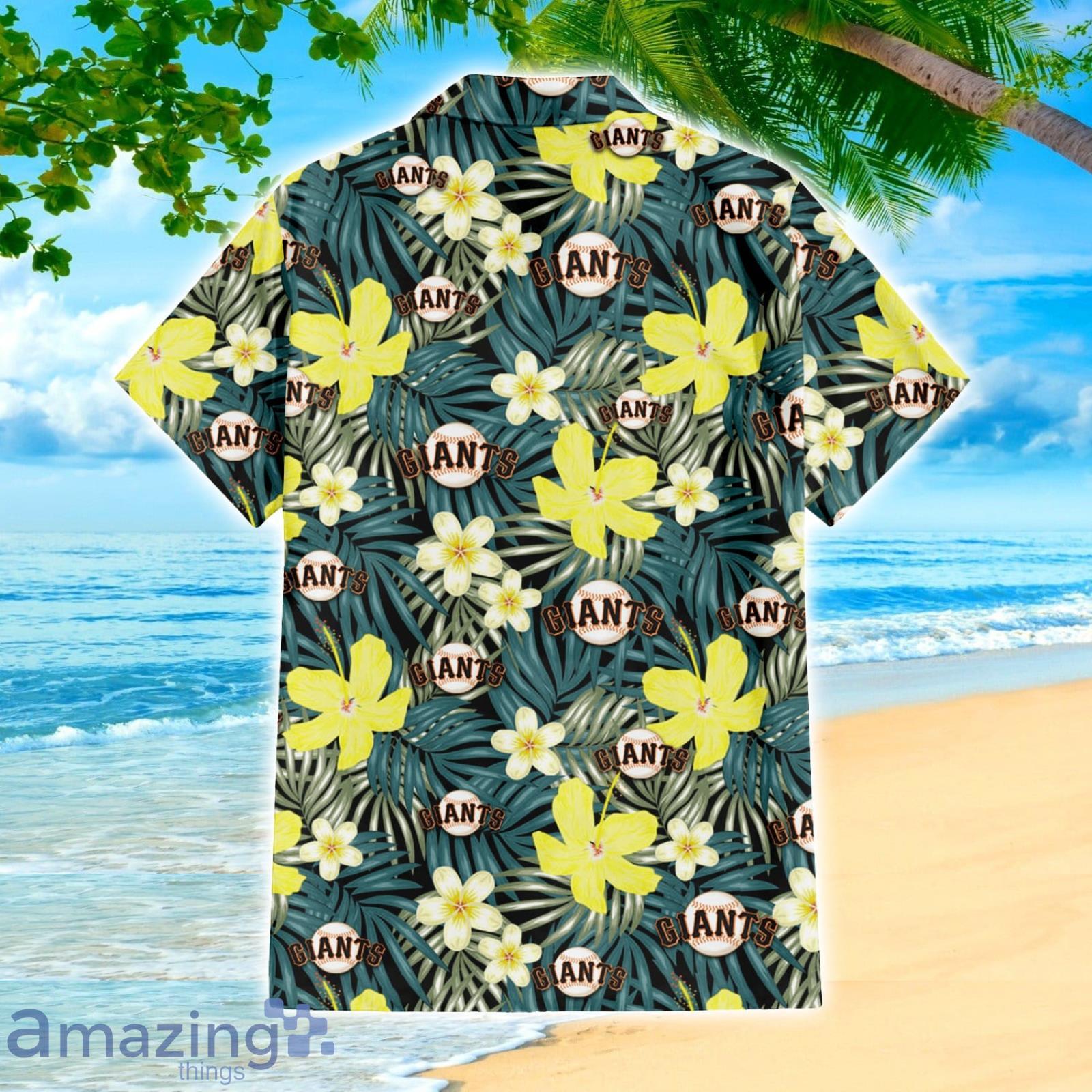 SF Giants Hawaiian Shirt Flower Tropical Leaves San Francisco