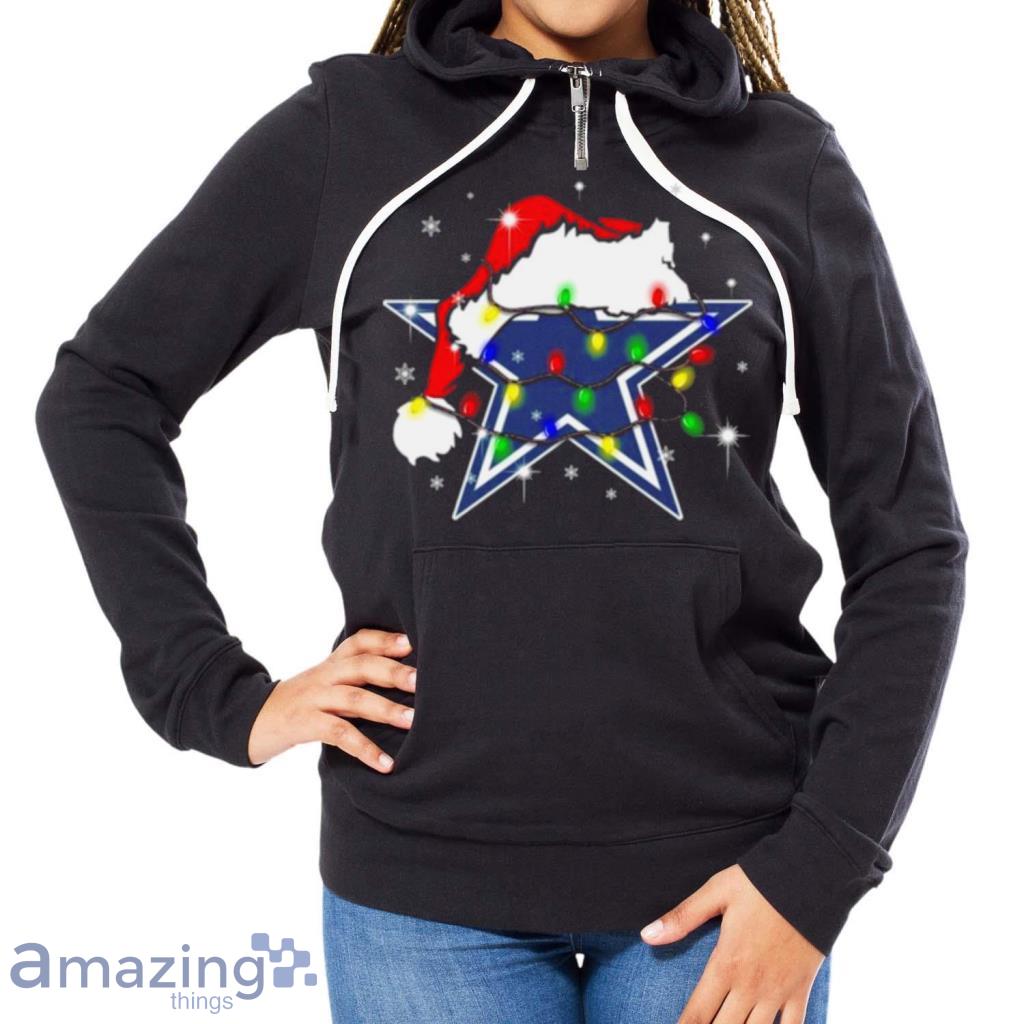 Santa Dallas Cowboys Logo Lights Christmas Shirt