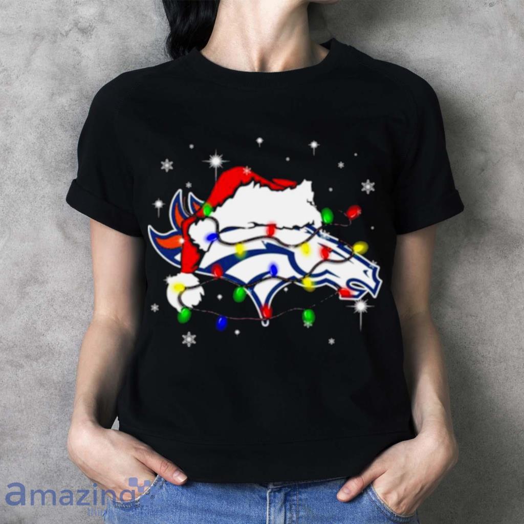 Denver Broncos Merry Christmas White T- Shirt Xmas Gift All Size S to 3XL