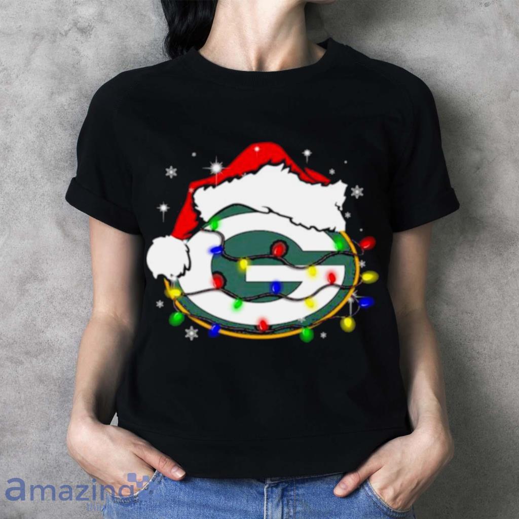 Santa Green Bay Packers Logo Lights Christmas Shirt