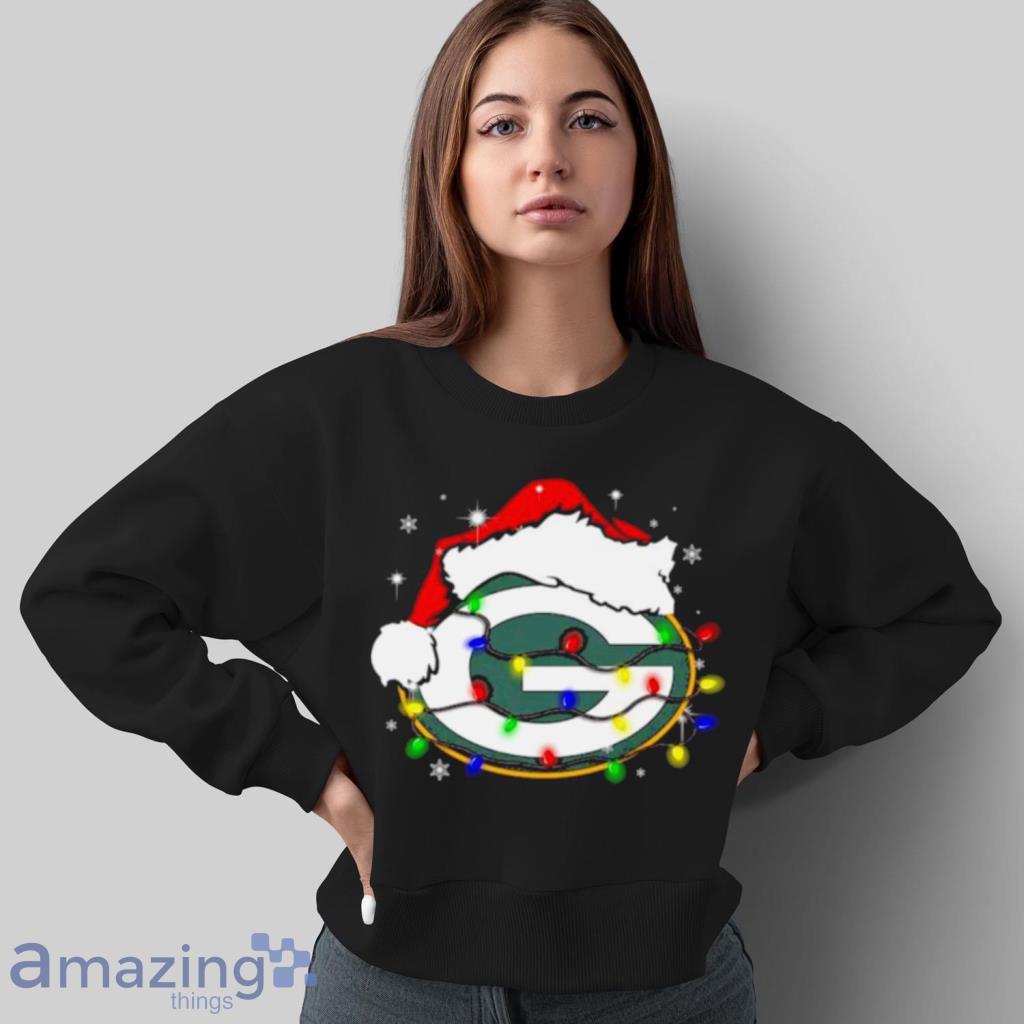 Santa Green Bay Packers Logo Lights Christmas Shirt