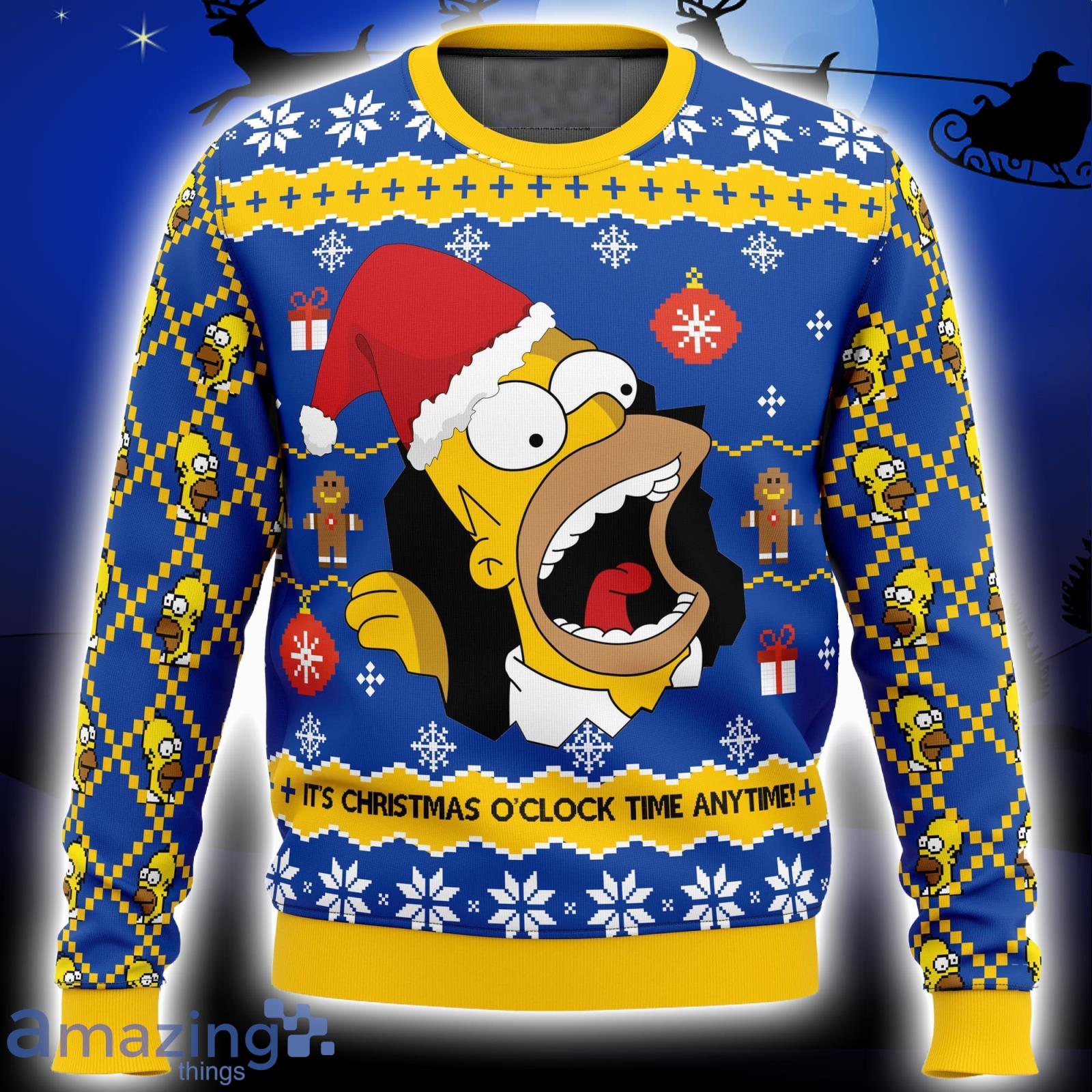 Santa Homer The Simpsons Xmas Ugly Christmas Sweater Christmas Gift For Men And Women Product Photo 1