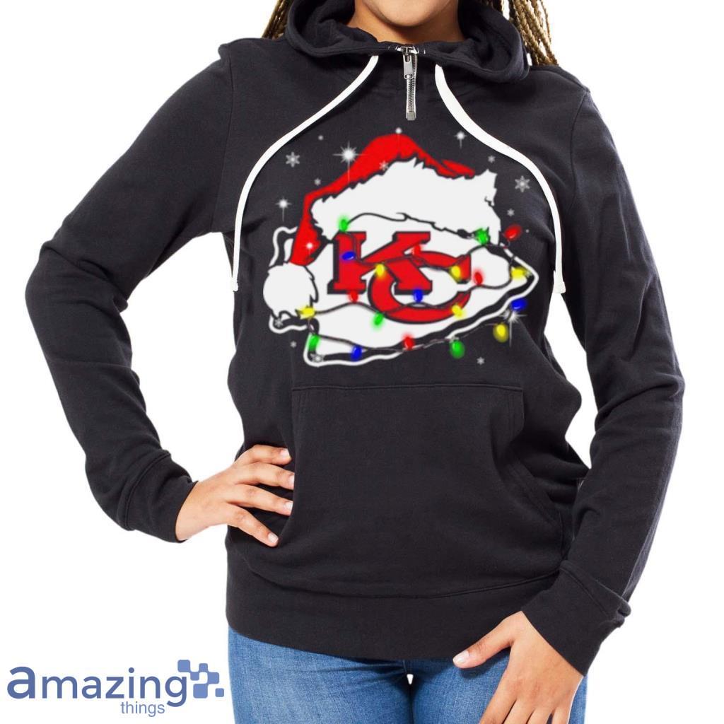 Santa Kansas City Chiefs Logo Lights Christmas Shirt