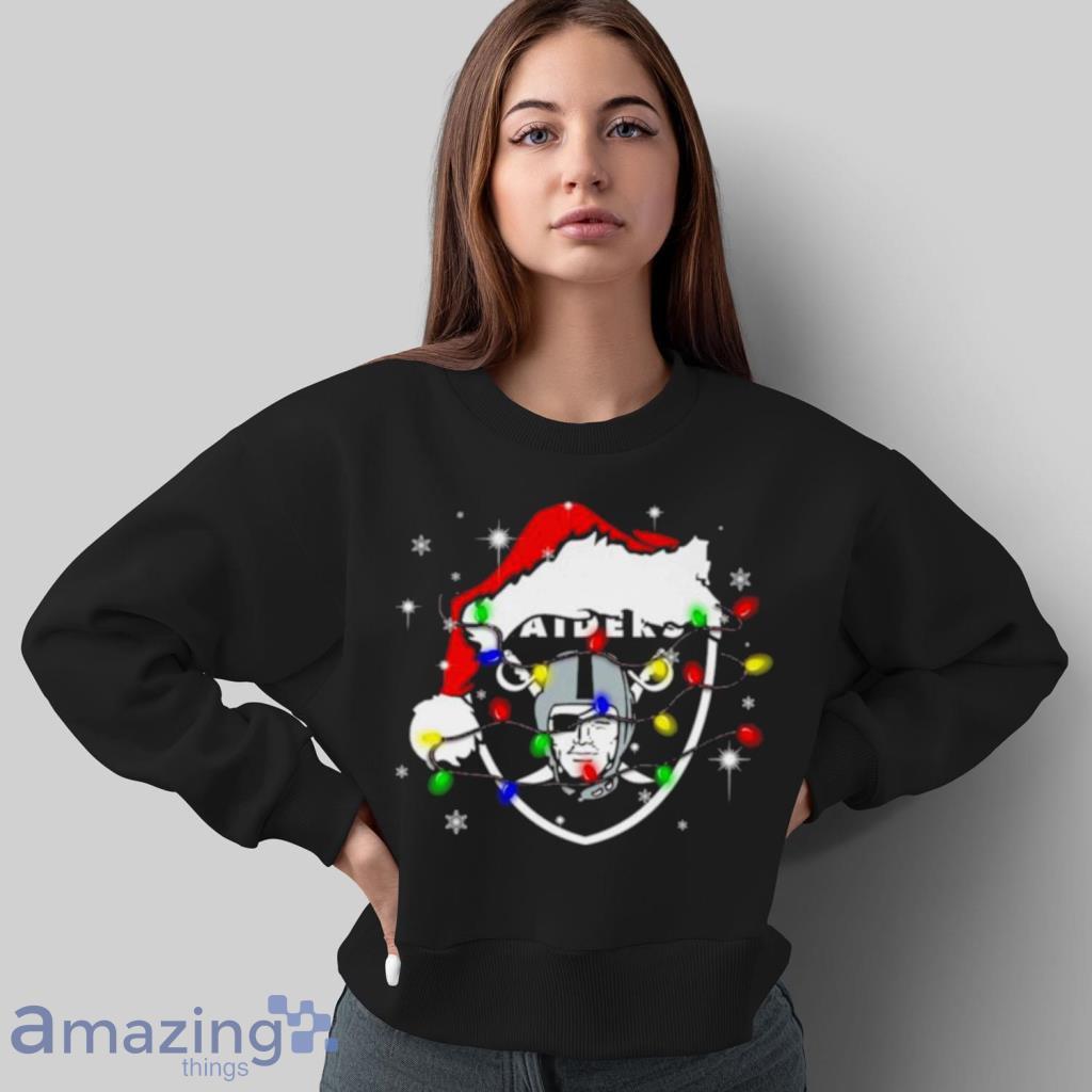 Santa Las Vegas Raiders Logo Lights Christmas Sweater, hoodie