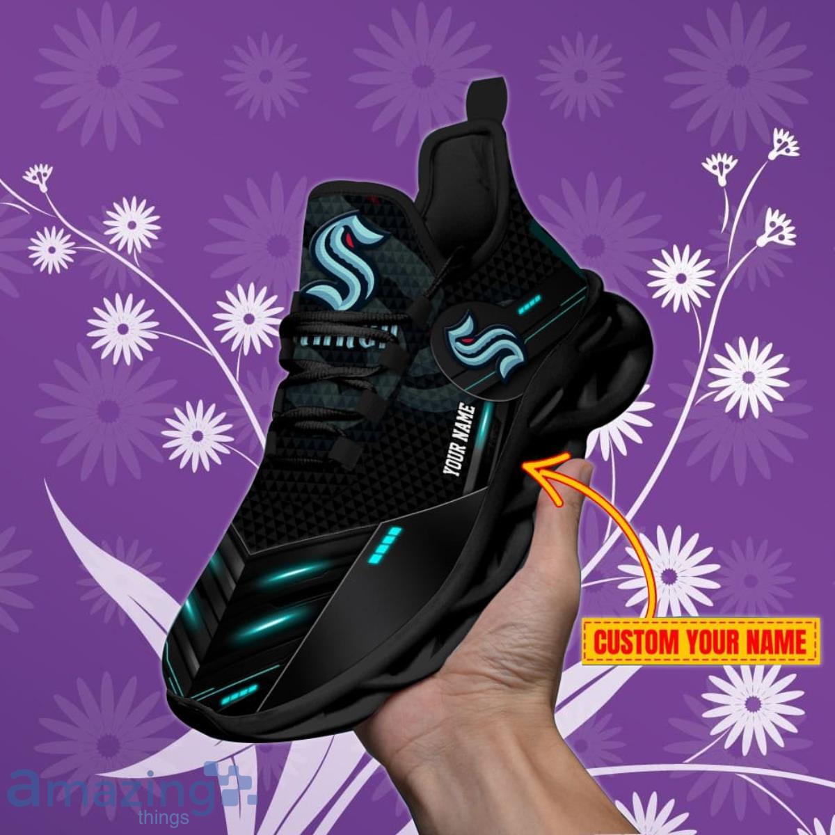 Seattle Kraken  Personalized NHL Sport Black Max Soul Shoes Style Gift For Fans Product Photo 1