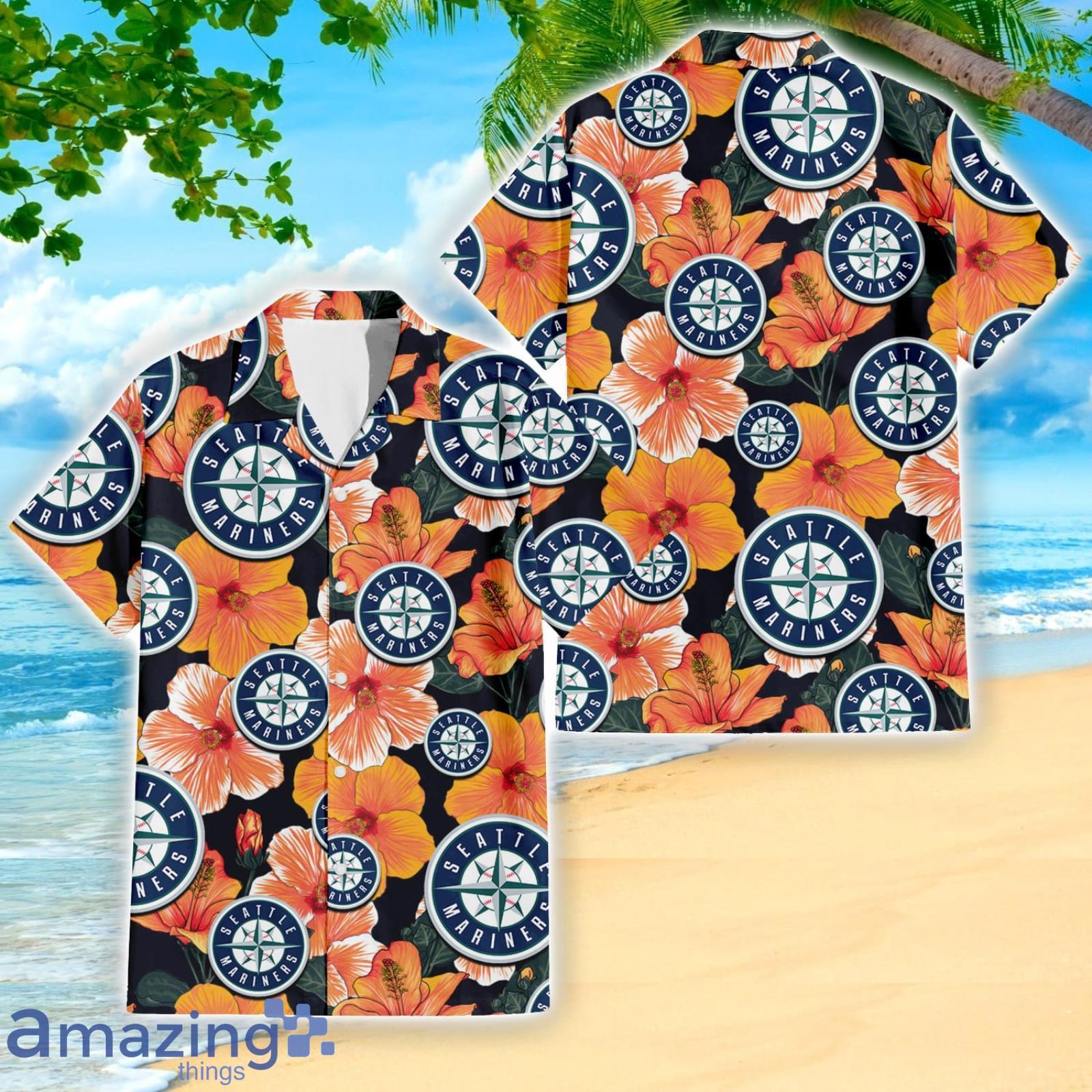 Mariners Hawaiian Shirt Seattle Mariners Hibiscus Custom Hawaiian