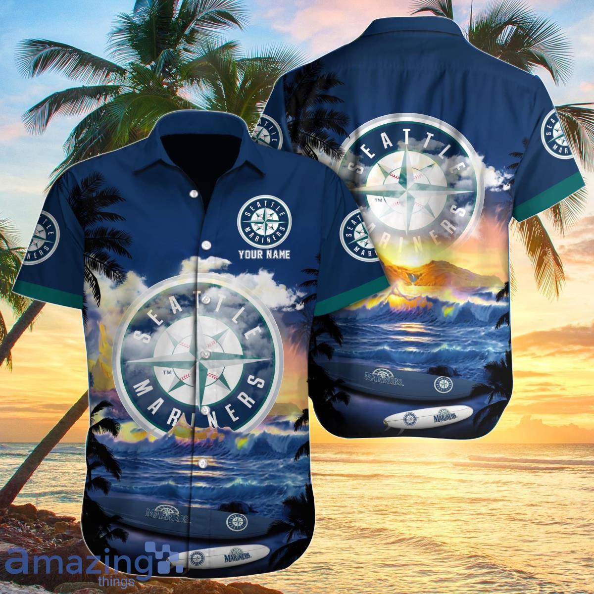 Custom Name Seattle Mariners Hawaiian Shirt And Shorts Best