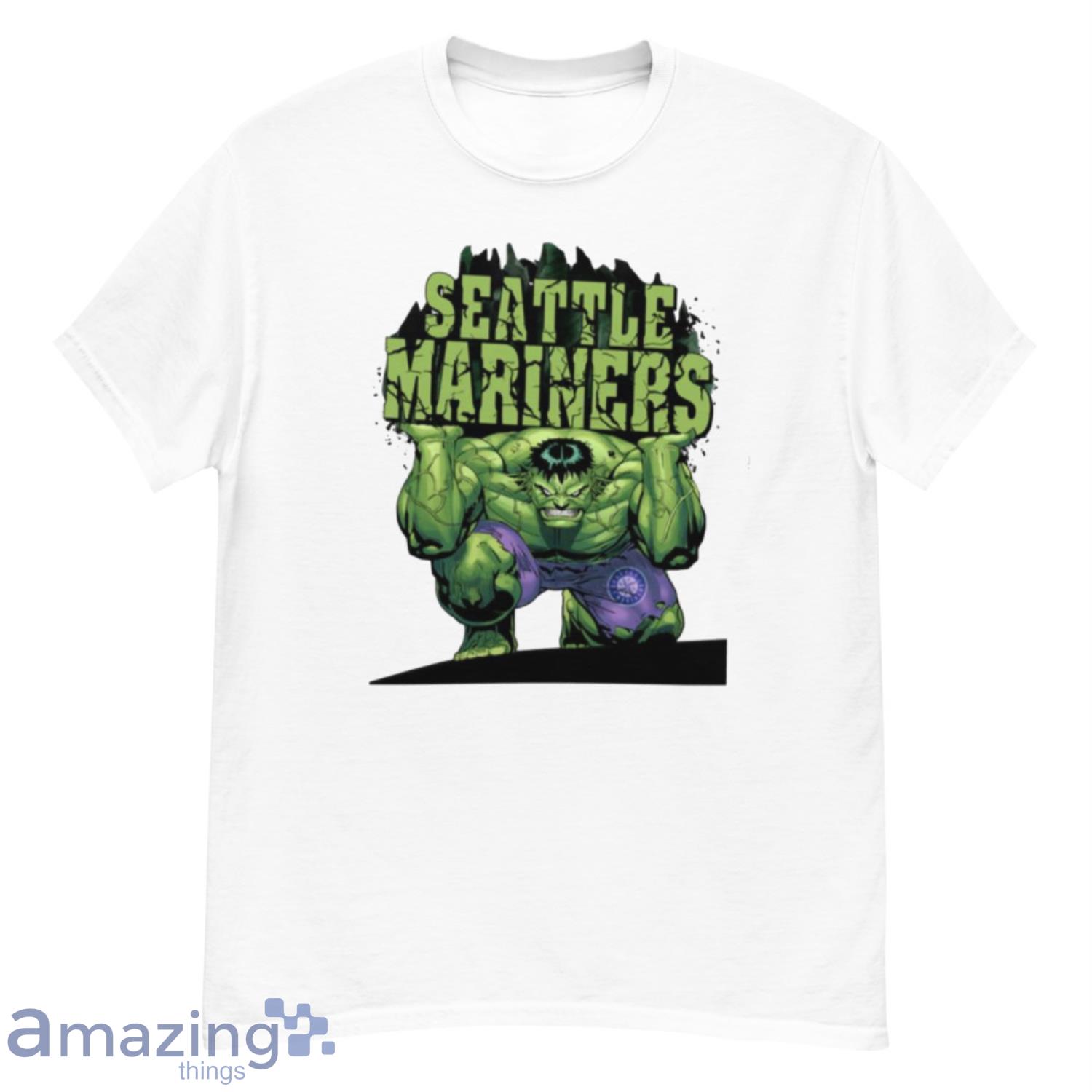 Seattle Mariners MLB Baseball Incredible Hulk Marvel Avengers Sports T Shirt
