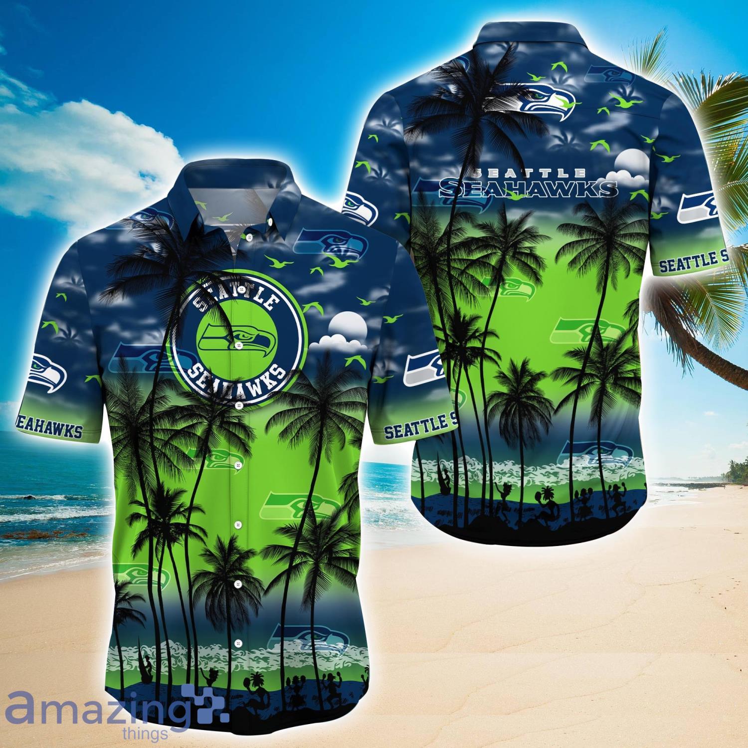 Seattle Seahawks 2023 Trending Aloha Hawaiian Shirt Summer Gift For Beach Lover Product Photo 1