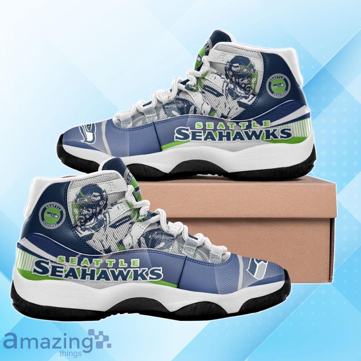 Seattle Seahawks Air Jordan 11 Sneakers Style Gift For Men And Women Fans image Seattle Seahawks Air Jordan 11 Sneakers Style Gift For Men And Women Fans Product Photo 3