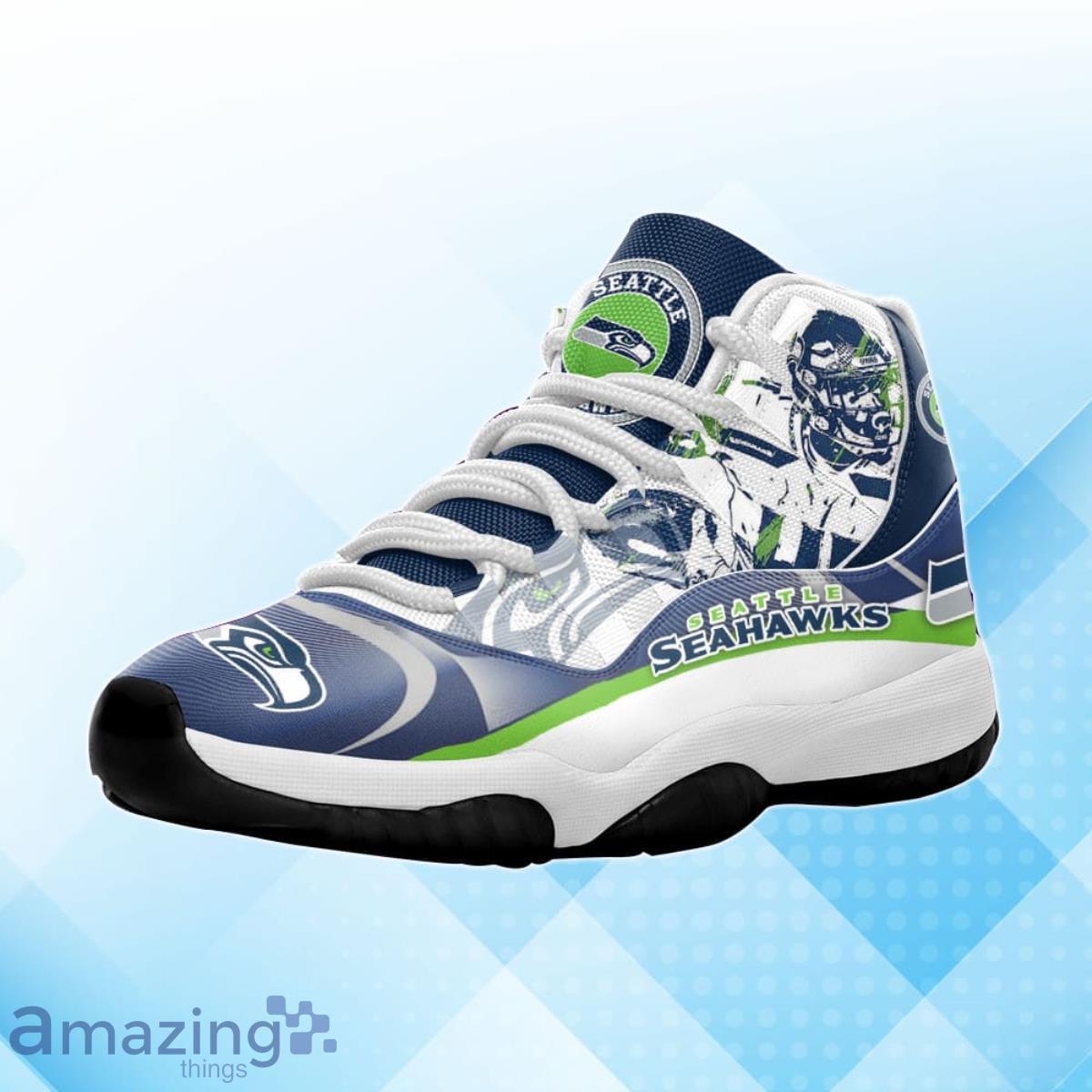 Seattle Seahawks Air Jordan 11 Sneakers Style Gift For Men And Women Fans image Seattle Seahawks Air Jordan 11 Sneakers Style Gift For Men And Women Fans Product Photo 4