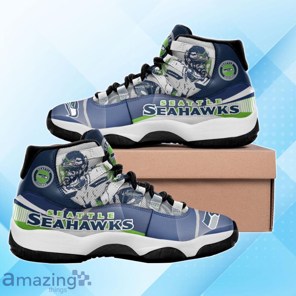 Seattle Seahawks Air Jordan 11 Sneakers Style Gift For Men And Women Fans Product Photo 1 Seattle Seahawks Air Jordan 11 Sneakers Style Gift For Men And Women Fans Product Photo 1