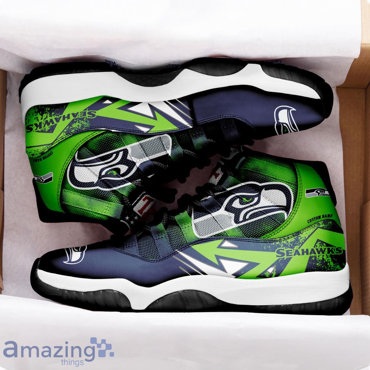 Seattle Seahawks NFL Air Jordan 11 Sneakers Shoes Gift For Fans