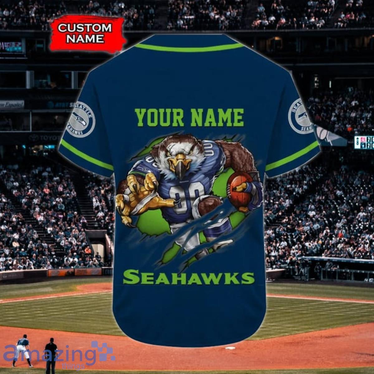 Seattle Seahawks Baseball Jersey Shirt Custom Name And Number For Fans -  YesItCustom