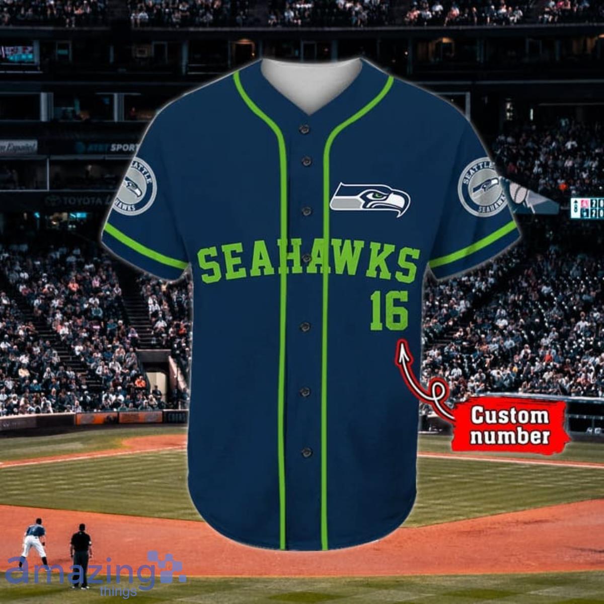 Personalized Seattle Seahawks Baseball Jersey shirt for fans -Jack