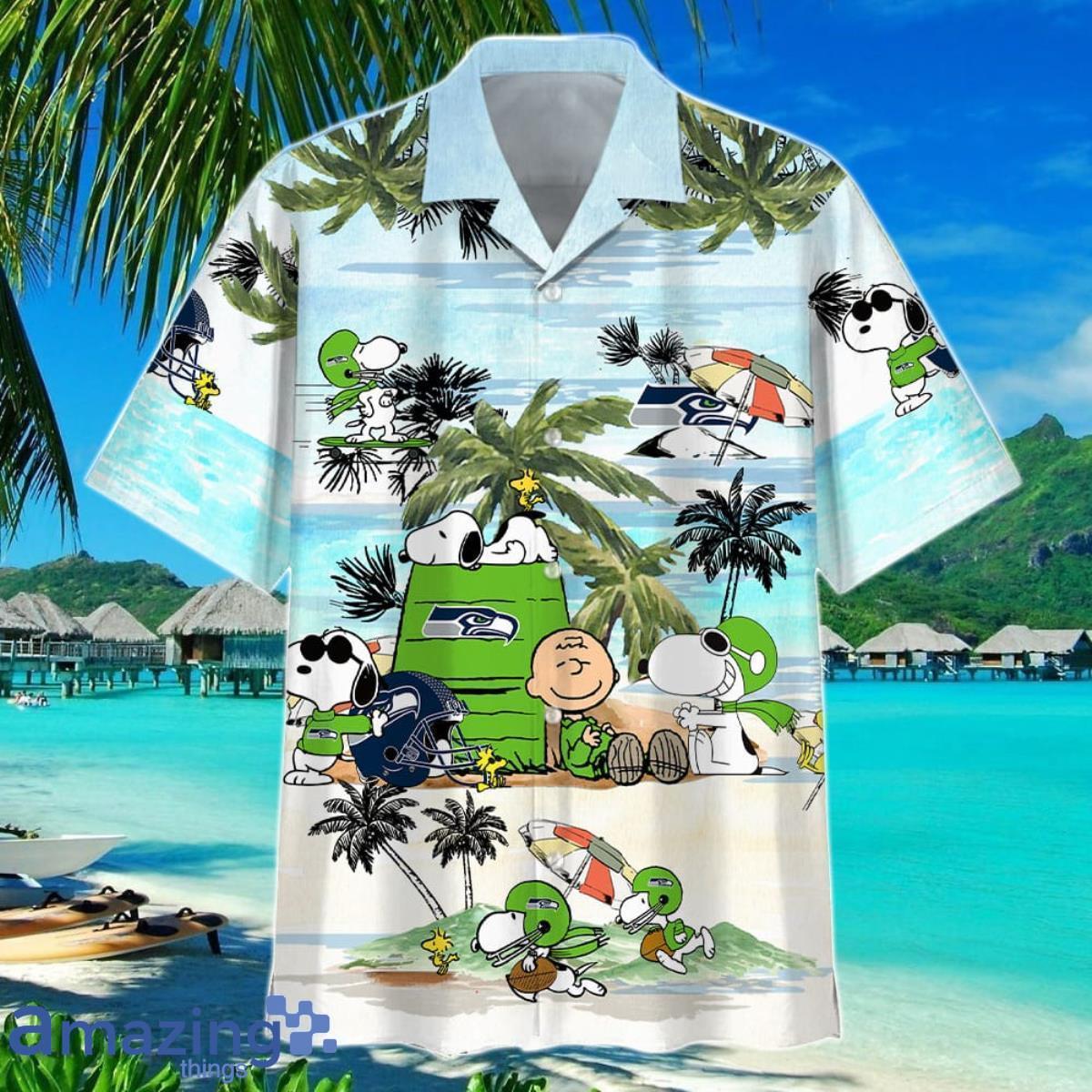 Seattle Seahawks Men_S Hawaiian Shirt Summer Short Sleeve Button