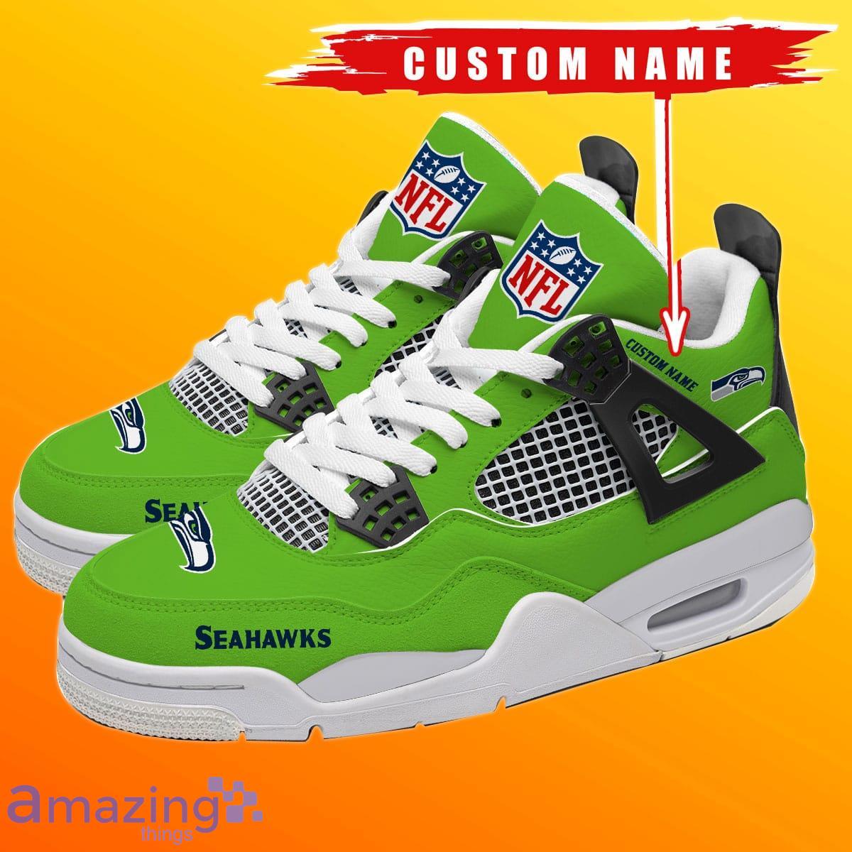 Seattle Seahawks Camouflage Custom Air Jordan 4 - Reallgraphics