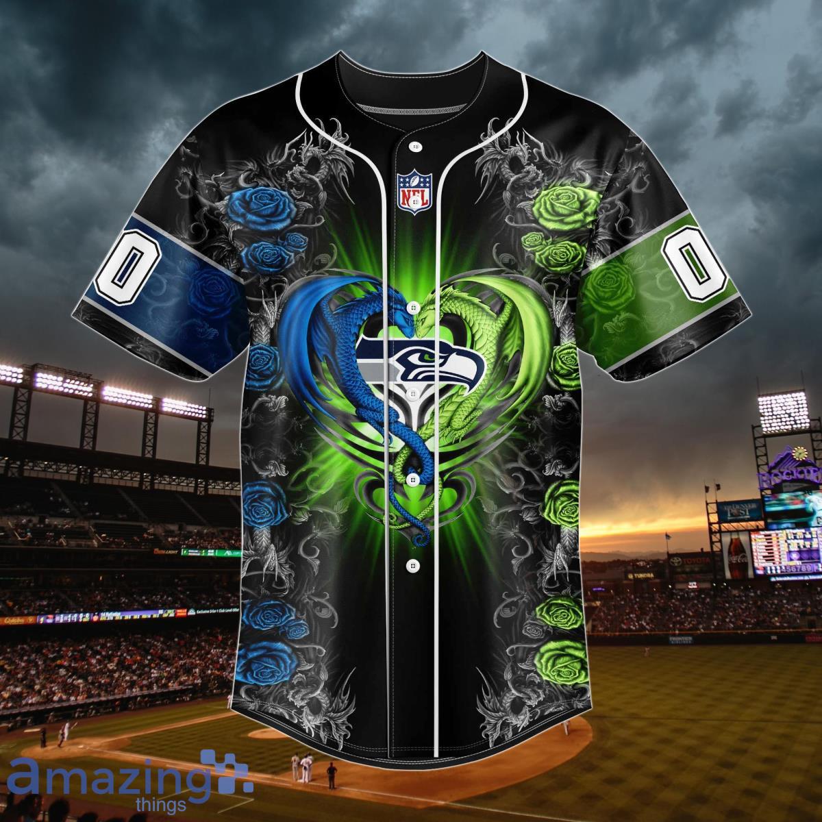 Custom Seahawks Baseball Jersey Popular Mickey Seahawks Gift Ideas