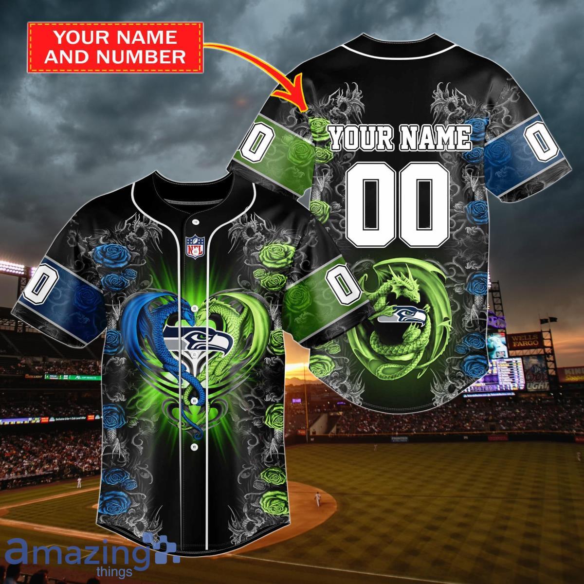 Custom Name Seattle Seahawks Baseball Jersey Shirt NFL Gifts for Fans - The  best gifts are made with Love