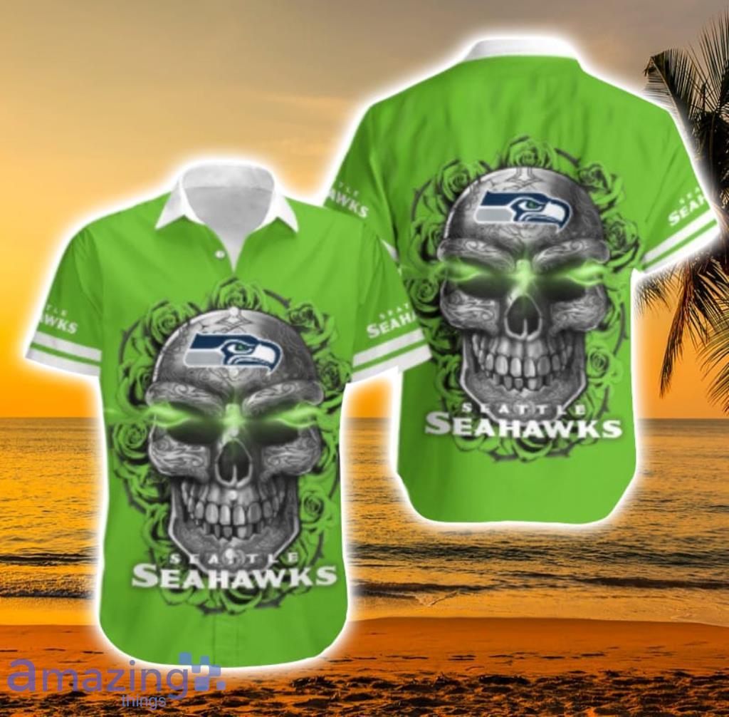 Seattle Seahawks Sugar Skull Nfl Hawaiian Shirt For Fans