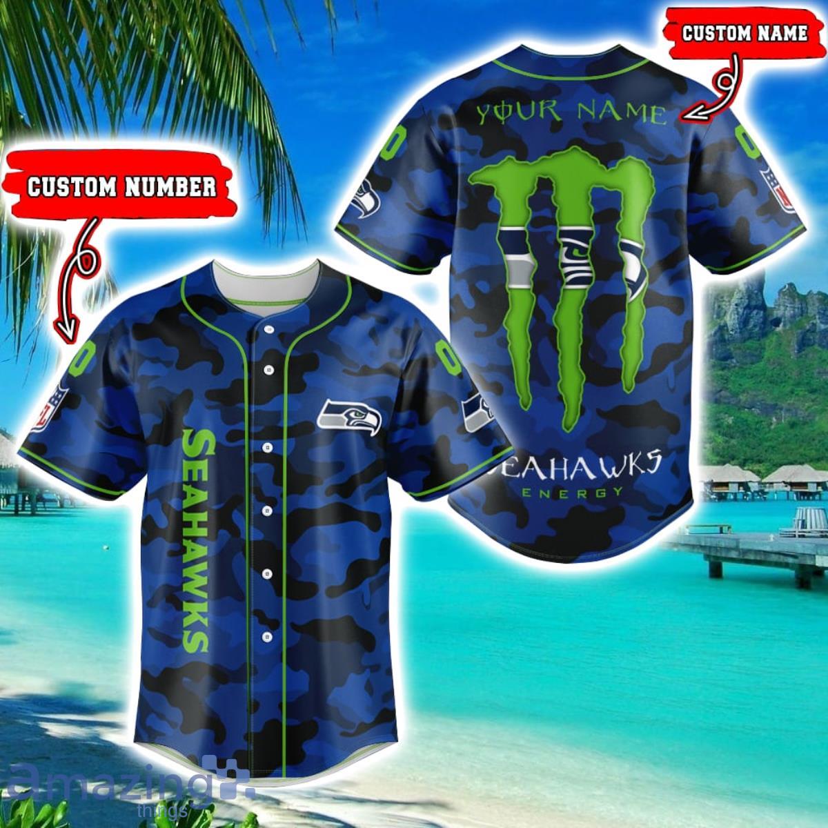 Seattle seahawks-NFL BASEBALL JERSEY CUSTOM NAME AND NUMBER Best Gift For  Men And Women Fans