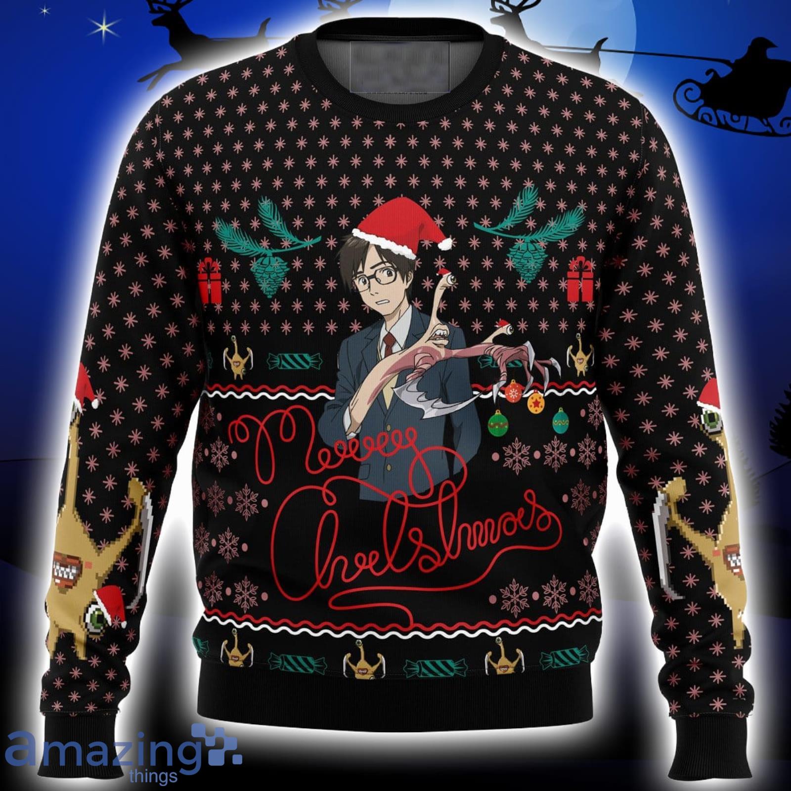 Shinichi Izumi Parasyte Xmas Ugly Christmas Sweater Christmas Gift For Men And Women Product Photo 1 Shinichi Izumi Parasyte Xmas Ugly Christmas Sweater Christmas Gift For Men And Women Product Photo 1