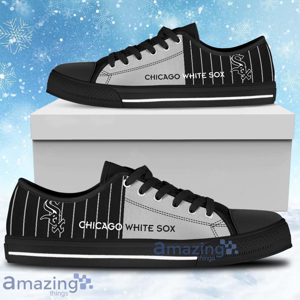 Simple Design Vertical Stripes Chicago White Sox Low Top Shoes Product Photo 1