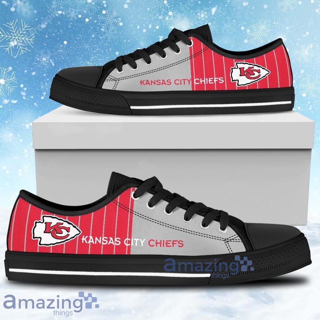 Simple Design Vertical Stripes Kansas City Chiefs Low Top Shoes Product Photo 1