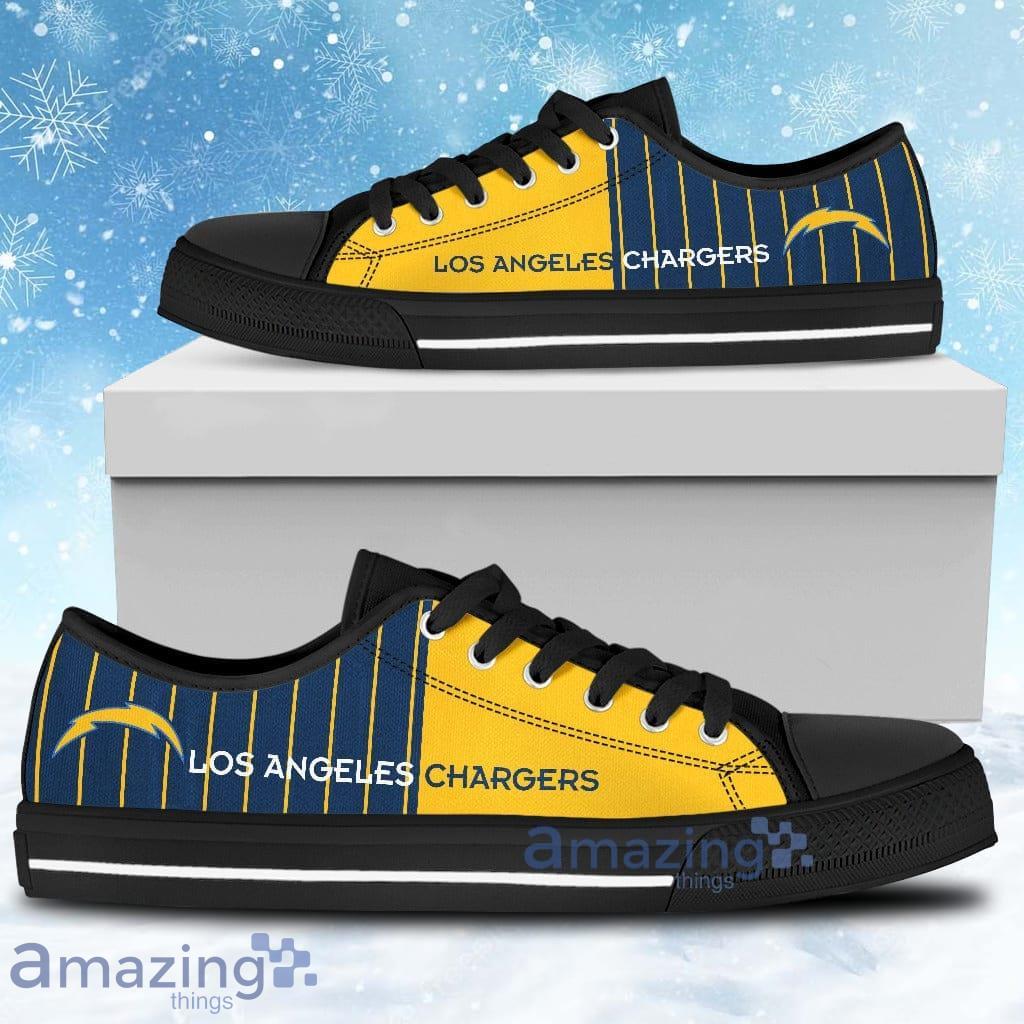 Simple Design Vertical Stripes Los Angeles Chargers Low Top Shoes Product Photo 1
