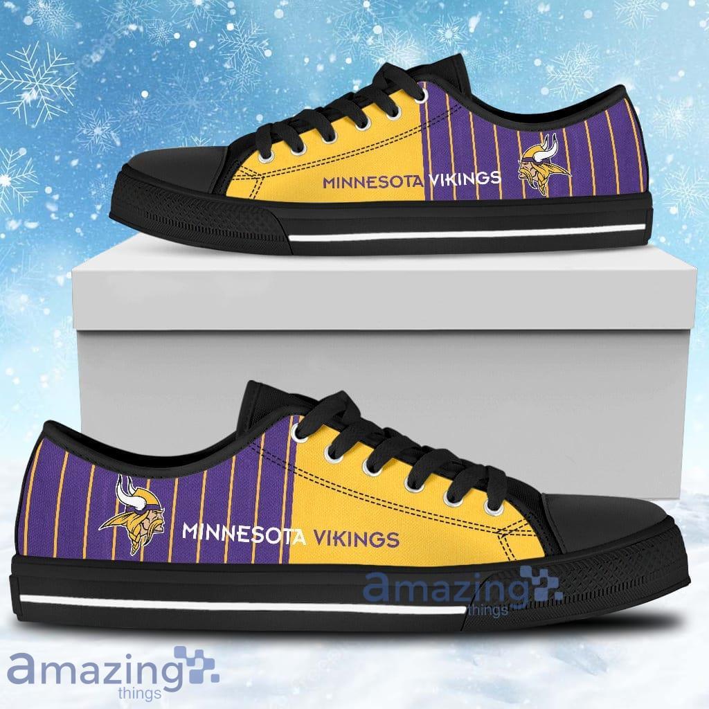 Simple Design Vertical Stripes Minnesota Vikings Low Top Shoes Product Photo 1