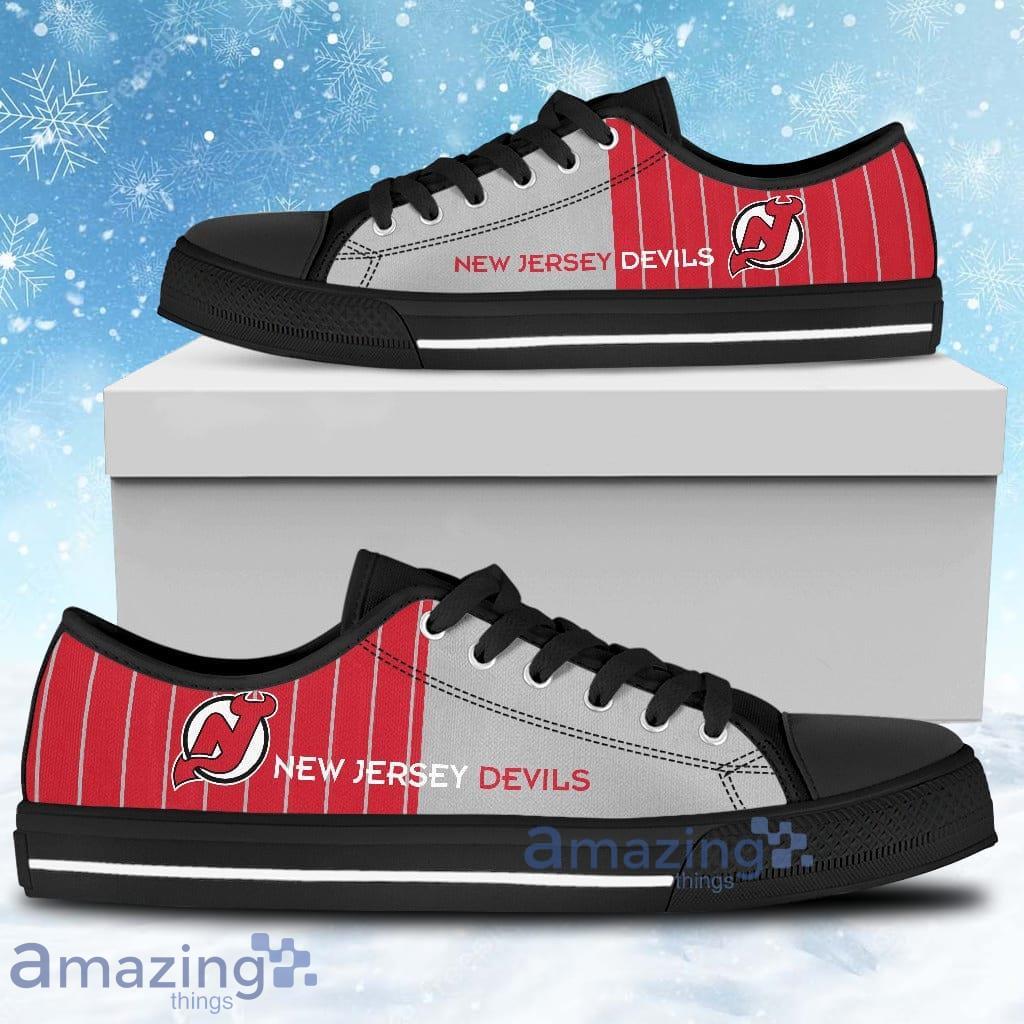 Simple Design Vertical Stripes New Jersey Devils Low Top Shoes Product Photo 1