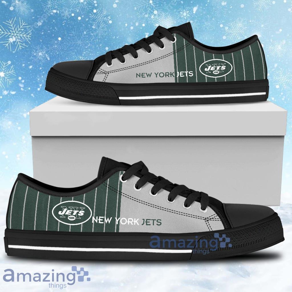Simple Design Vertical Stripes New York Jets Low Top Shoes Product Photo 1