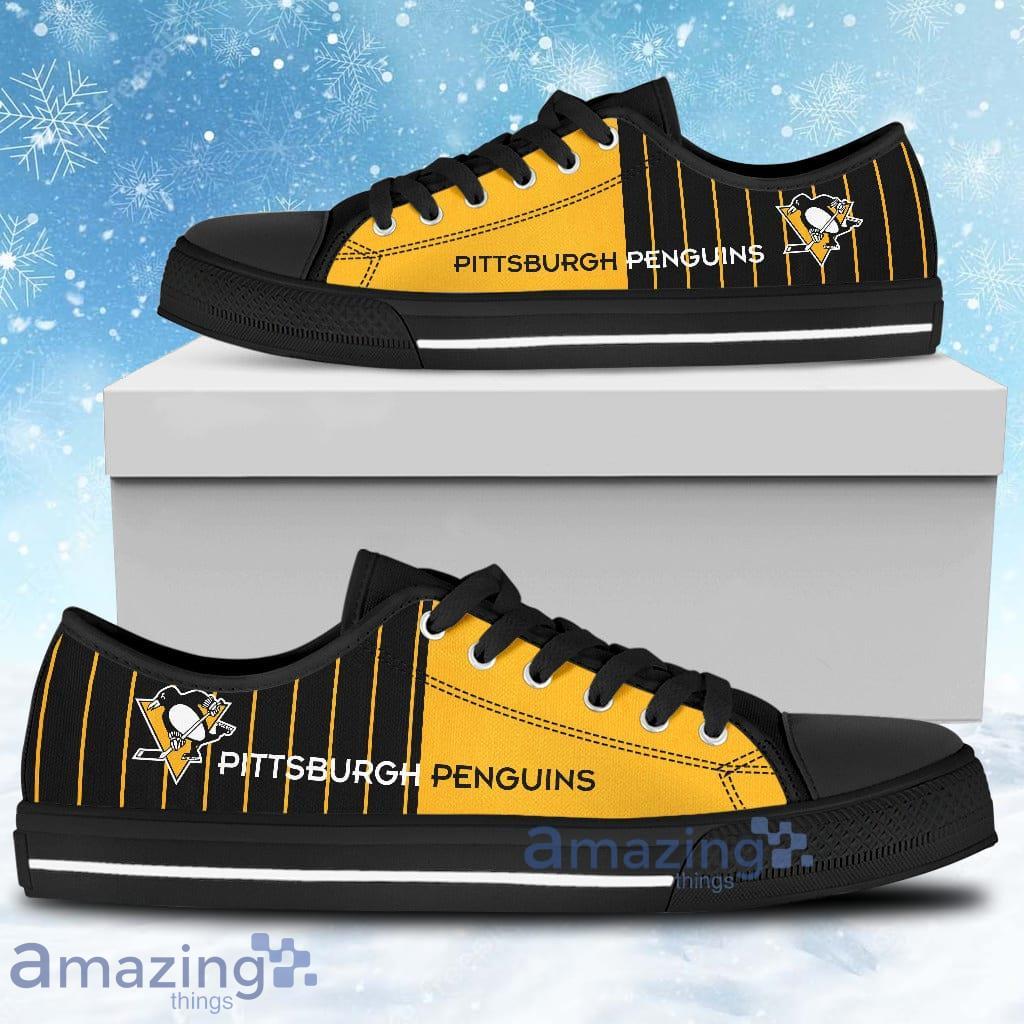 Simple Design Vertical Stripes Pittsburgh Penguins Low Top Shoes Product Photo 1