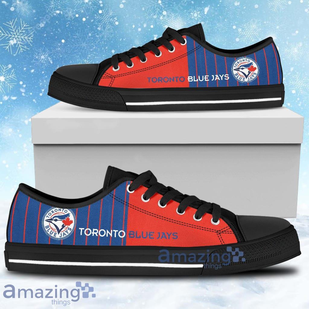 Simple Design Vertical Stripes Toronto Blue Jays Low Top Shoes Product Photo 1